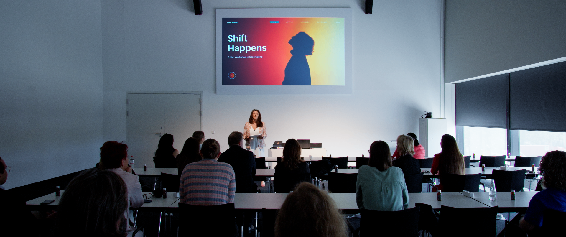 A Sunday Club session in progress, presenter at the front of a room